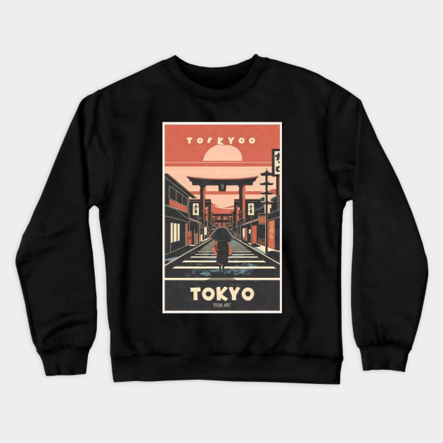 Vintage temple in Tokyo Japan Crewneck Sweatshirt by Spaceboyishere